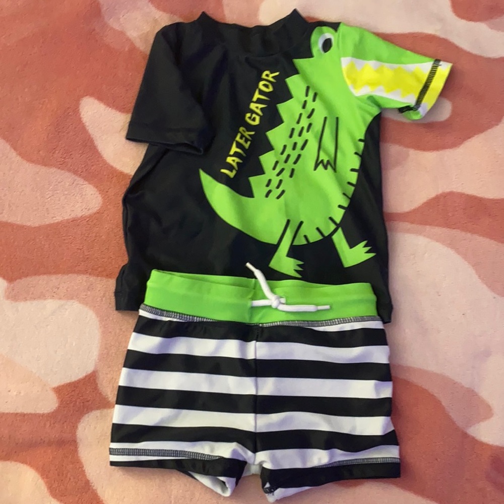 Two pieces swim suit later gator